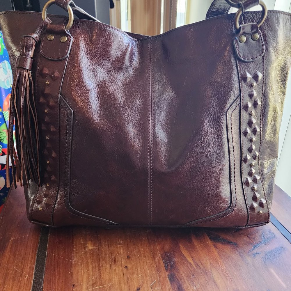 Frye Dark Brown Leather Tote Bag - Picture 2 of 9